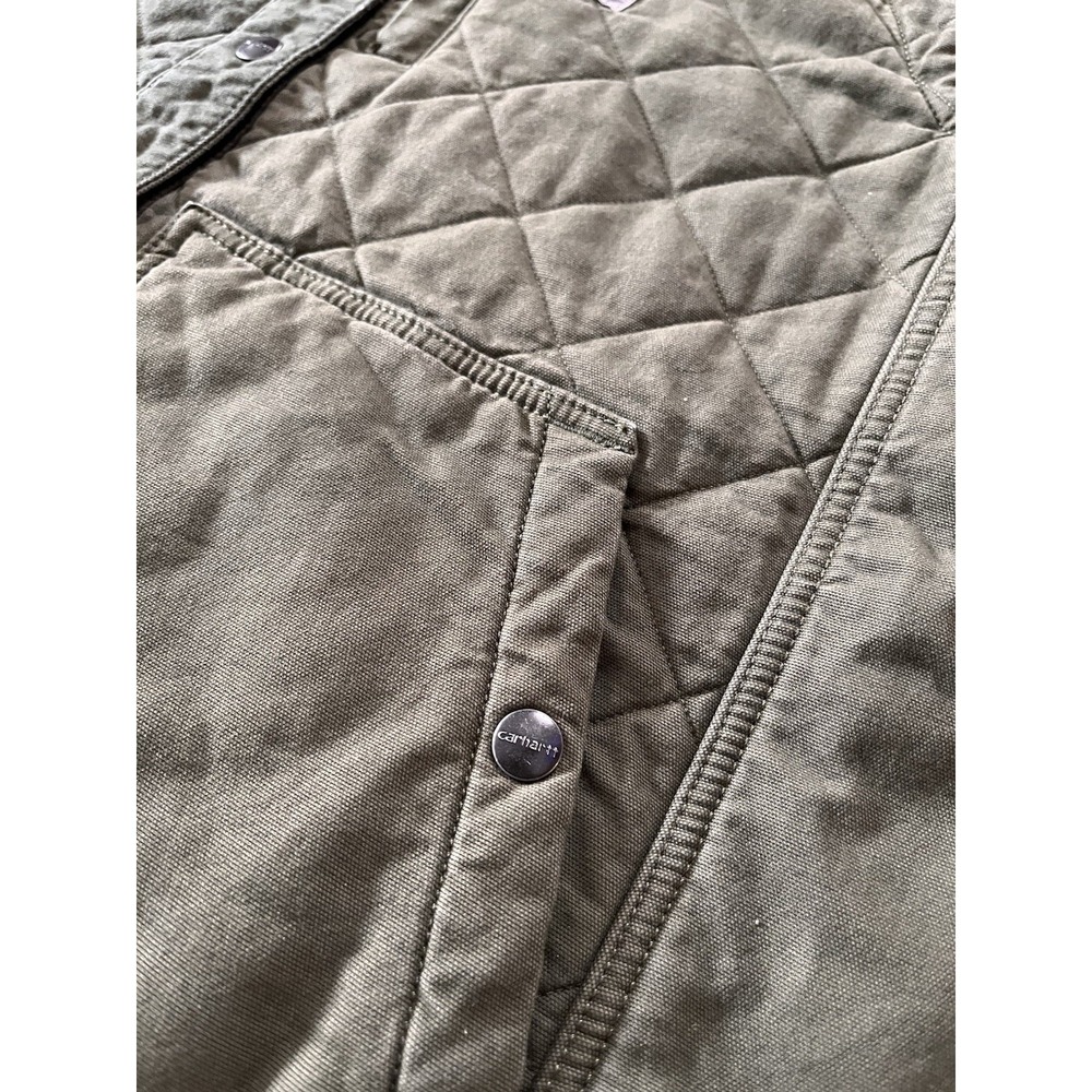 Carhartt Women's XL Rugged Flex Relaxed Fit Canvas Insulated Rib Collar Vest - Picture 3 of 9
